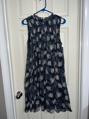 Joie Navy and White Sleeveless Midi Dress